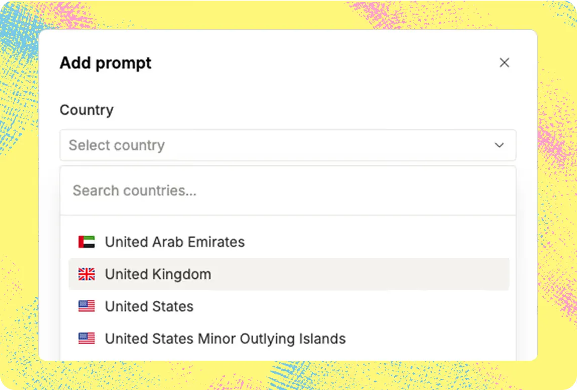 Tracking AI prompts by country in Omnia
